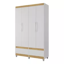 Guarda-roupa Com 2 Gavetas Kawasaki Branco Mel