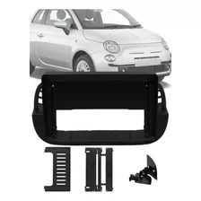 Moldura Painel 2 Din 9 Polegadas Fiat 500 2007 A 2014 Preto