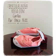 Zapatillas Niña Rosada Con Caritas N°22