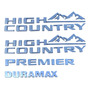 Juego De 4 Emblemas 3d High Country Premier Duamax Para