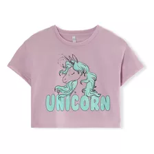 Playera Manga Corta Estampada C&a De Niña