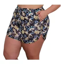 Shorts Plus Size De Praia E Piscina Feminino Com Bolso