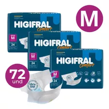 Fralda Geriatrica Descartavel Higifral Comfort M Kit 72und