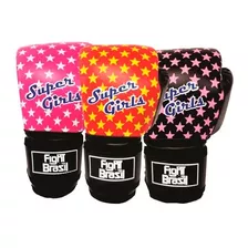 Luvas De Kick Boxe Muay Thai Infantil Super Girl 04 Oz