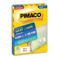 Etiqueta Pimaco Laser 38,1x63,5mm 2100 Un. A4360