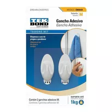 Ganchos Adhesivos Plástico Ambar Blanco M - 1kg 2un. Tekbond