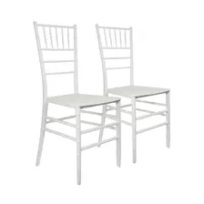 Silla Plástica Tiffany X 2 Reforzada Apilable Eventos Ct Estructura De La Silla Blanco