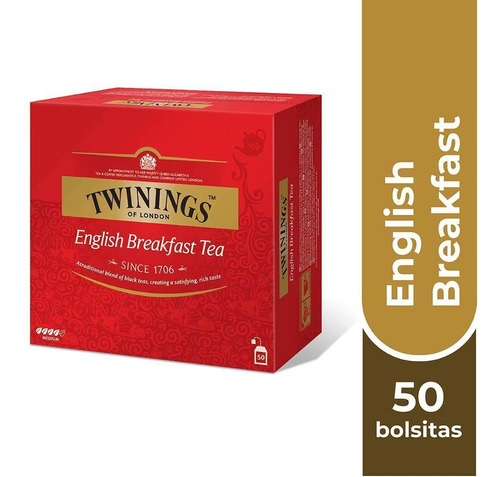 Twinings Té English Breakfast (etiqueta Roja) X50 Bolsitas