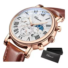 Reloj De Piel Chenxi Cx-973 Con Cron��grafo Con Fase Lunar