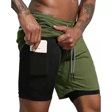 Short Deportiva 2 En 1 Hombre Correr Con Gimnasio