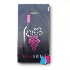 Bolsa Riñon Premium 25x45 2 Botellas Vino X 50 U Estampada