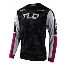 Jersey Troy Lee Designs Gp Air Camo Black / Glo Green