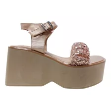 Sandalias Anca & Co Mujer Plataforma Altas Dana Moda Brillos