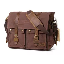 Bolso Mensajero Lifewit D/hombre P/laptop 17.3 In Lona/cuero