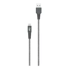 Cabo Micro Usb 1,5 Metros Nylon Preto E Branco I2go Plus