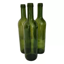 12 Botellas Verde Vidrio 750ml Corcho Sin Tapón