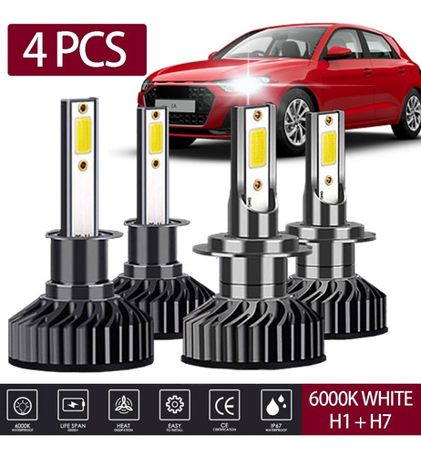 Kit De Faros Led 20000lm 80w H7 Luz Alta O Baja Para Audi