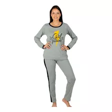 Pijama Invierno Combinado Estampa Girl Power Lanzilen