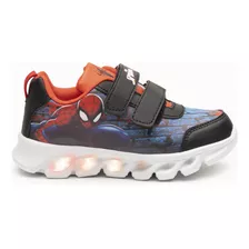 Zapatilla Con Luces Niño Spiderman Ladrillos Rojo Marvel