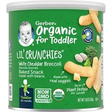 Gerber Lil Crunchies Organic Para Niños Sabor Brocoli-queso