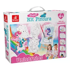 Kit De Pintura Unicórnio Rosa 0985 - Brincadeira De Criança