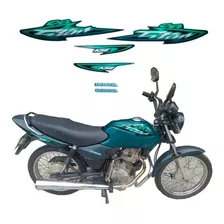 Kit Jogo De Faixas Adesivo Honda Cg Titan 125 2003 Verde Kse Cor Verde 2003 Kse