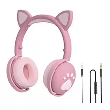 Auriculares Bluetooth Oreja Gato Rgb Limitador Volumen Niños