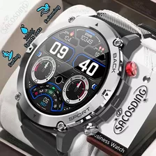 Smartwatch Masculino Impermeável Militar Ip68 Para 