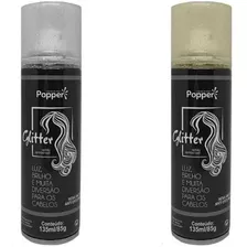 Spray Glitter Popper Prata E Dourado Corpo Roupa E Cabelo