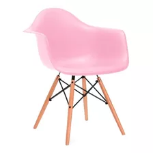 Silla De Comedor Bodega Tfc Butaca Eames, Estructura Color Rosado, 1 Unidad