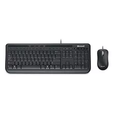 Kit De Teclado E Mouse Microsoft Wired Desktop 600 Inglês Us De Cor Preto