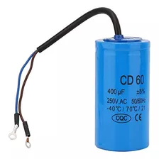 Capacitor De Marcha Cd60 Cable De Alambre 250v Ca 400uf...