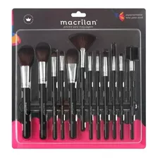 Kit 12 Pincéis Para Maquiagem Macrilan Kp9-1a Profissional