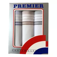 Lenço Presidente Premier Luxo 39x39 -100% Algodão C/3 Cor Sortidas Desenho Do Tecido Liso