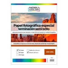 Papel Foto Semi Brillo A4 200 Grs. 20 Hojas