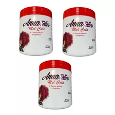 3x Anna Telles Mel Cola P/ Cachos Naturais E Orgânicos 500g