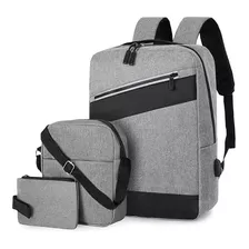 Mochila Kit Gym King Set 3 Piezas 3014 Color Gris 30l