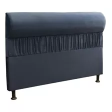 Cabeceira Casal 140cm Para Cama Box Vitória Suede Azul