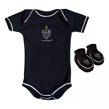 Kit Body + Pantufa Para Bebê Do Atlético Mineiro