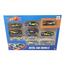 Kit Coleção 10 Carrinhos Hot Cars Miniatura De Metal 99 Toys