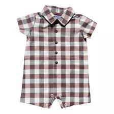 Romper Carters Polo Xadrez Bebê Menino