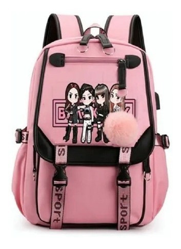 Mochila Blackpink Kpop Juvenil Coreana Con Puerto Usb Mochila Blackpink Kpop Juvenil Coreana Con Puerto Usb