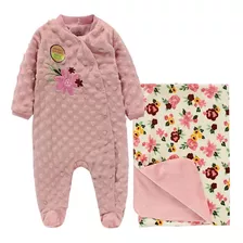 Conjunto De 2 Piezas Bebe - Pelele Y Manta Polar