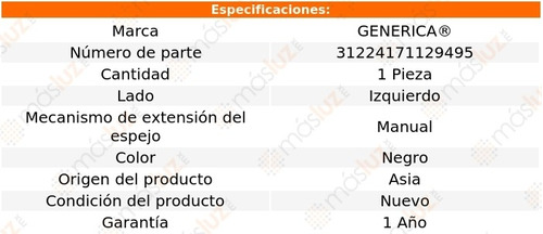 Espejo Izq Man Chrysler Concorde 93/97 Generica Foto 2