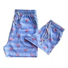 2 Shorts Iguais Casal Praia 5 Estampas Roupa Combinando