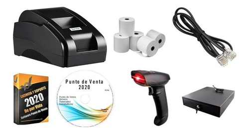 Kit Punto De Venta Impresora, Cajón, Lector Y Sistema+3rollo