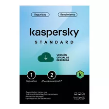 Kaspersky Antivirus Standard 1 Dispositivo Por 2 Años
