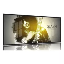 Quadro Decorativo Slash Guitarra 130x60 Moldura