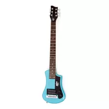 Guitarra Eléctrica Höfner Solid Body Shorty De Tilo Blue Con Diapasón De Palo De Rosa