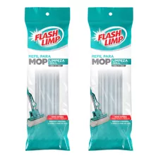 Kit C/ 2 Refil Rodo Mágico Flash Limp Mop Limpeza Geral Plus